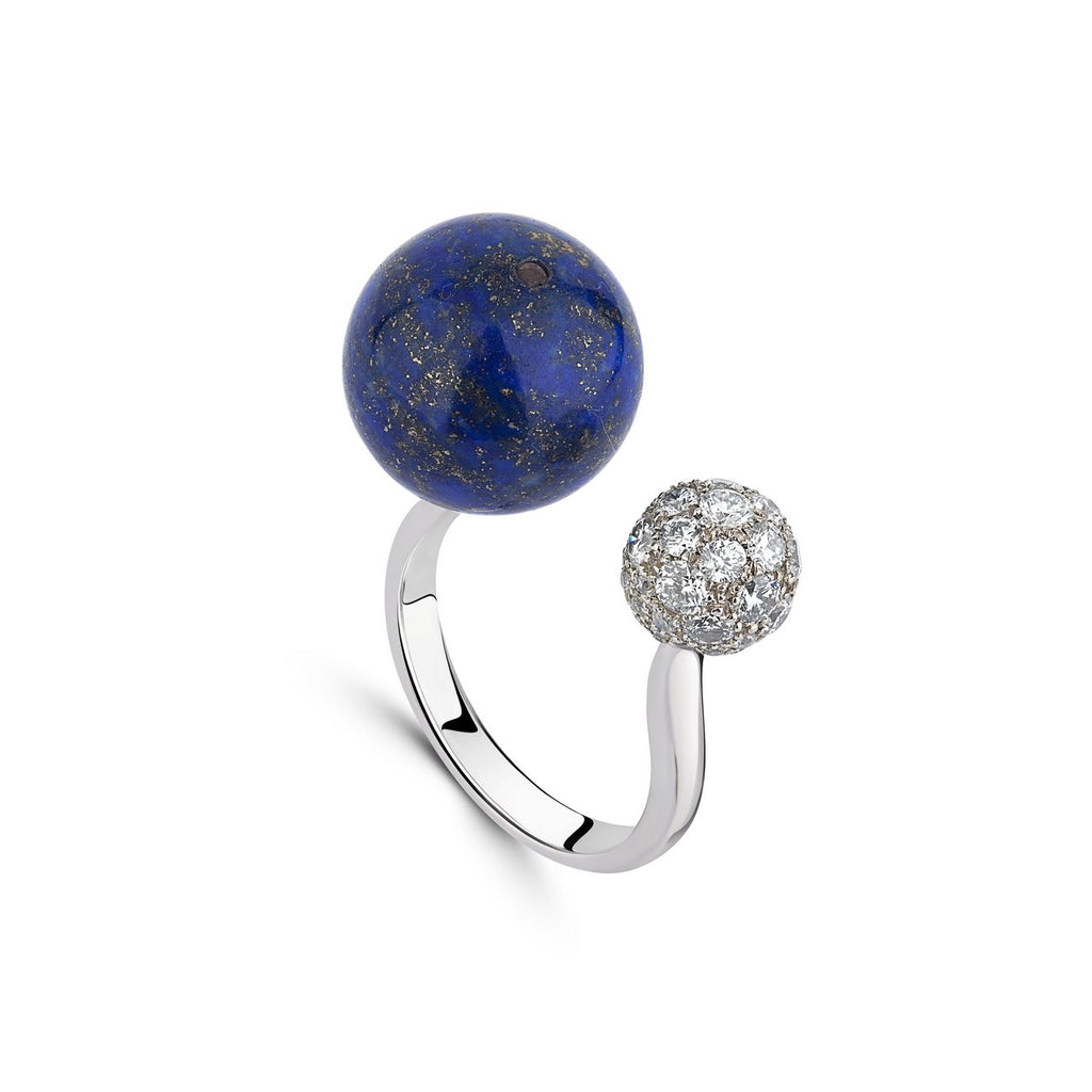 925 Sterling Silver Gold Plated Lapis Earrings And Lapis With Zirconia Ring Set 2